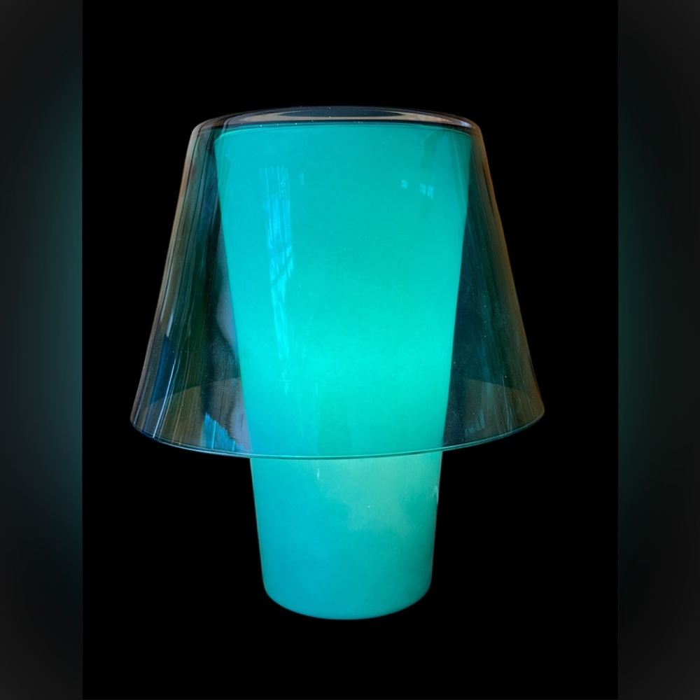 Vintage IKEA Gavik Desk Table Lamp Light Glass Teal (blue-green)